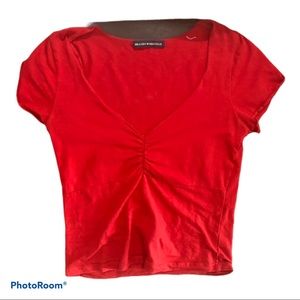 RED BRANDY MELVILLE V NECK TOP❤️